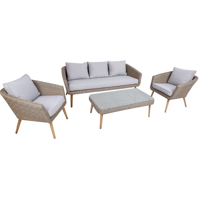 Oleskeluryhmä Home4you Norway, 2-istuttava sohva + 2 nojatuolia + pöytä