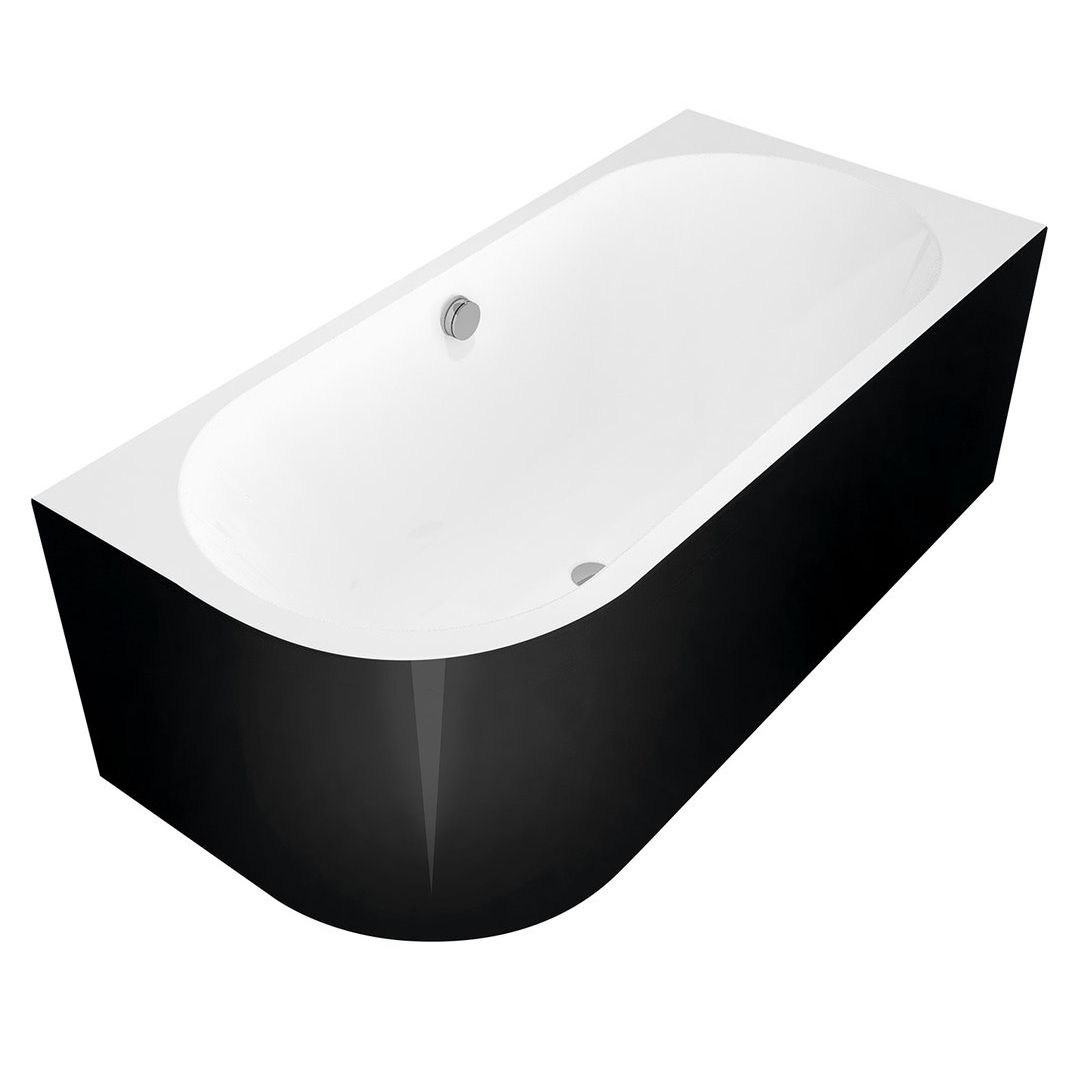 Kylpyamme Interia Viva Monolith 170x75x60 cm, oikea, musta/valkoinen