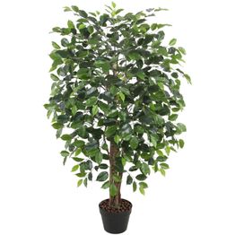 Tekopuu Home4You FICUS, K120 cm, musta ruukku, vihreä