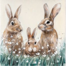 Taulu Home4You 60x60 cm, jänisperhe, monivärinen