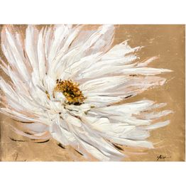 Taulu Home4You 90x120 cm, valkoiset kukat, beige