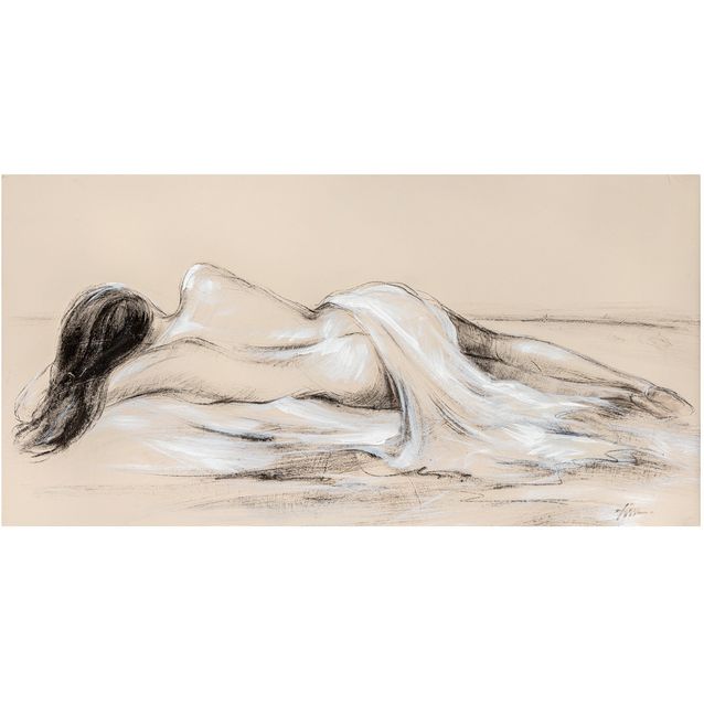 Oil painting 60x120cm, a resting beauty