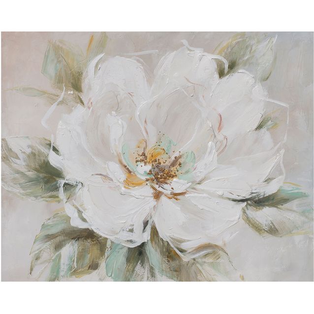 Oil painting 80x100cm, white flower