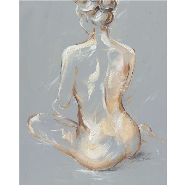 Oil painting 80x100cm, seated lady