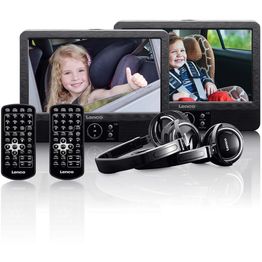 DVD-soitin Lenco, 2x9 tuumaa, kannettava, kuulokkeilla