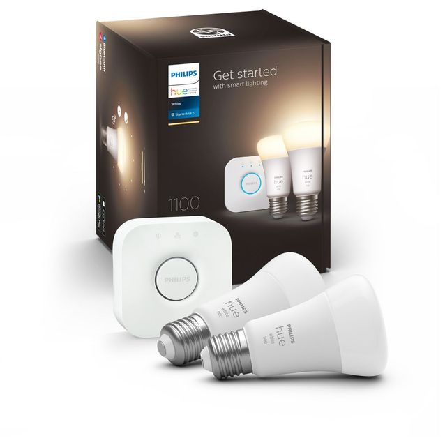 Aloituspakkaus Philips Hue W 2 x älylamppu (9,5W A60 E27) ja Hue-silta