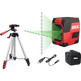 Ristilinjalaser Skil 1911 DA vihreä USB-ladattava + jalusta, laukku