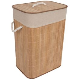 Pyykkikori Home4You MAX BAMBOO 40x30xK57 cm, kannella, ruskea