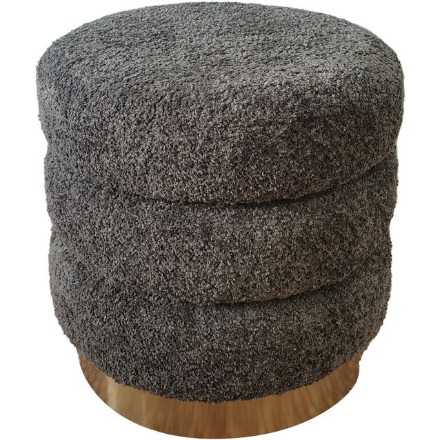 Ottoman LAUREN D35xH38cm, grey