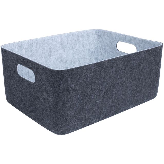 Basket LIDO FELT 36x27xH16cm, dark grey