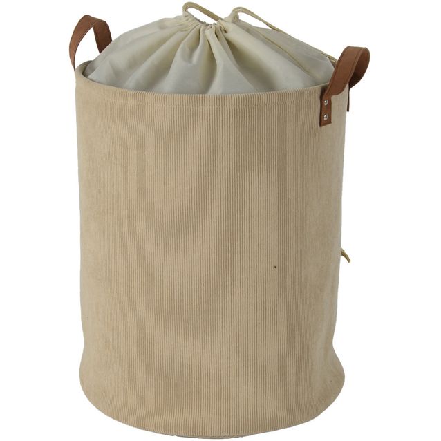 Laundry basket LIDO LEO D38xH48cm, beige