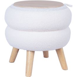 Rahi/pöytä Home4You HANA Ø40xK41 cm, valkoinen, säilytystilalla
