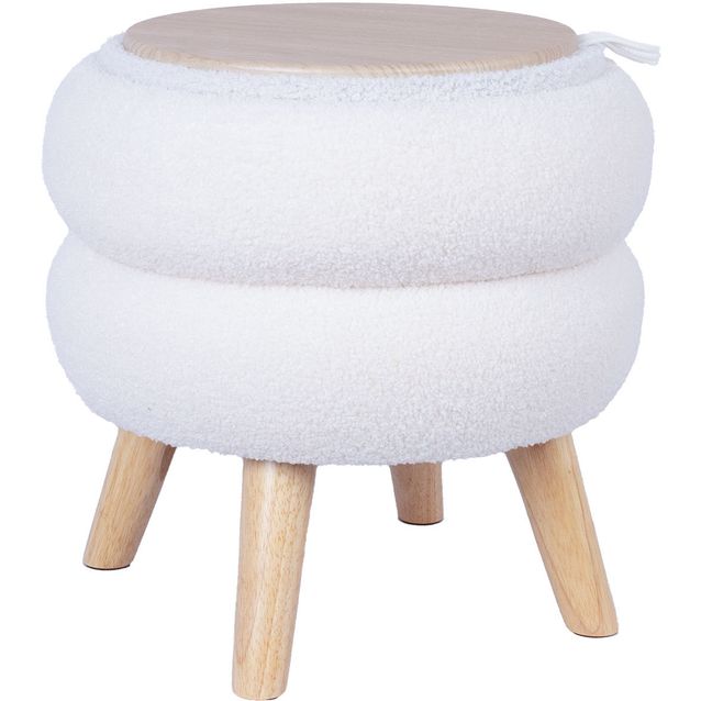 Ottoman/ table HANA D40xH41cm, white, with storage