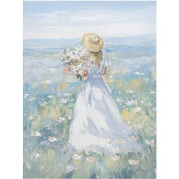 Taulu Home4You 90x120 cm, kävelevä nainen, vihreä
