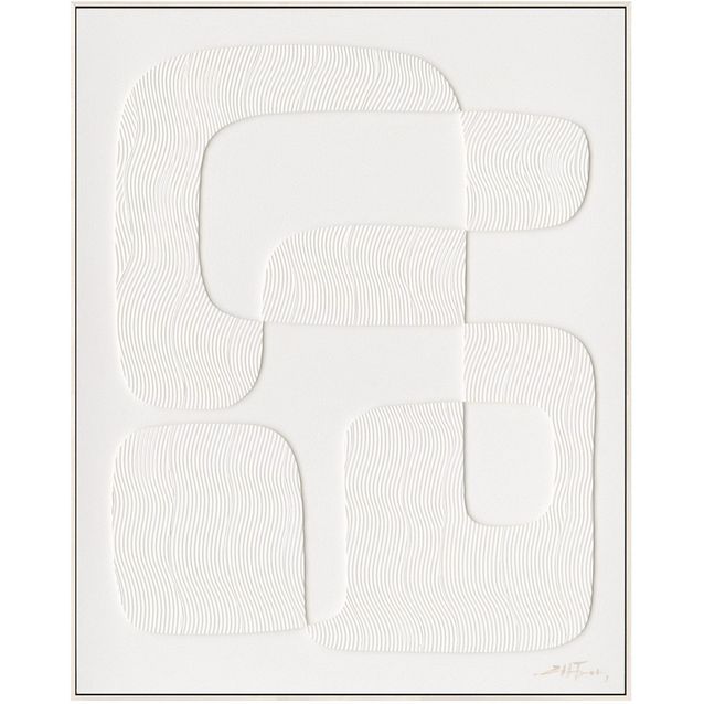 Painting with frame 80x100cm,  white shape