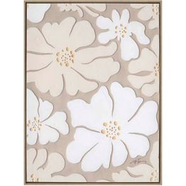 Kehystetty taulu Home4You 60x80 cm, beiget kukat