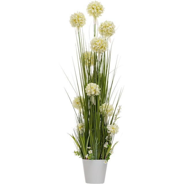Artificial flower IN GARDEN H120cm, white hyacinth, grass with pot