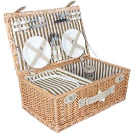 Piknikkori 4 hengelle, Home4You 54x34xK21 cm, beige