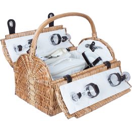 Piknikkori 4 hengelle, Home4You 47x31xK23/28/38 cm, beige