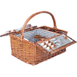 Piknikkori 4 hengelle, Home4You 46x33xK22/40 cm, ruskea