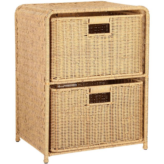Shelf with 2 baskets BASILE 40x30xH53cm, natural