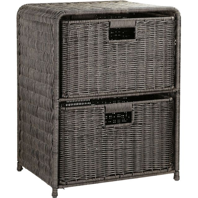 Shelf with 2 baskets BASILE 40x30xH53cm, dark
