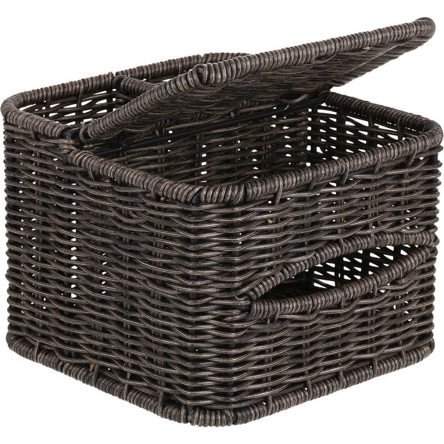 Basket BASILE 18x18xH13,5cm, dark