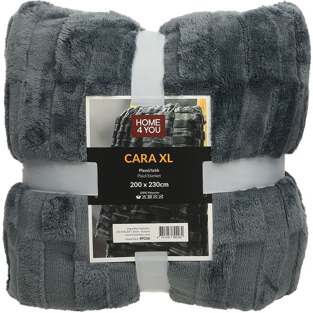 Plaid CARA XL 200x230cm, dark grey