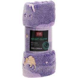 Torkkupeitto Home4You NIGHT LIGHT 150x200 cm, yksisarviset, violetti