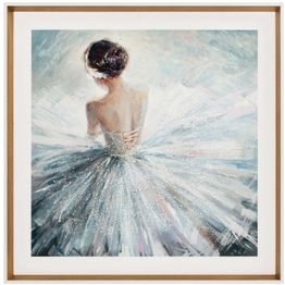 Seinätaulu Home4You 80x80 cm, ballerina ja kristallit, valkoinen