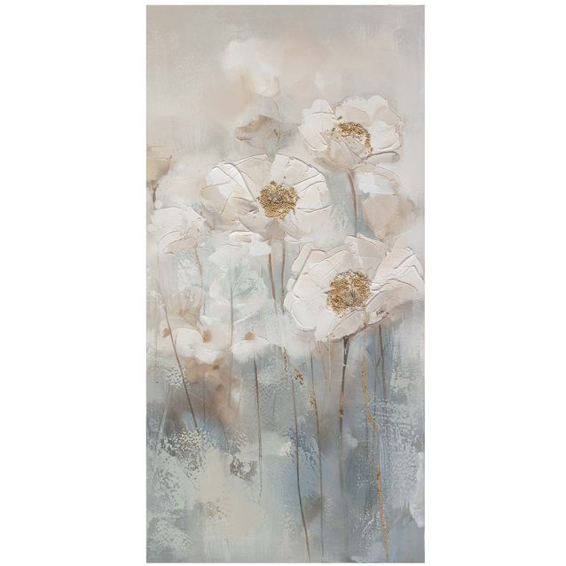 Oil painting 60x120cm, white flowers