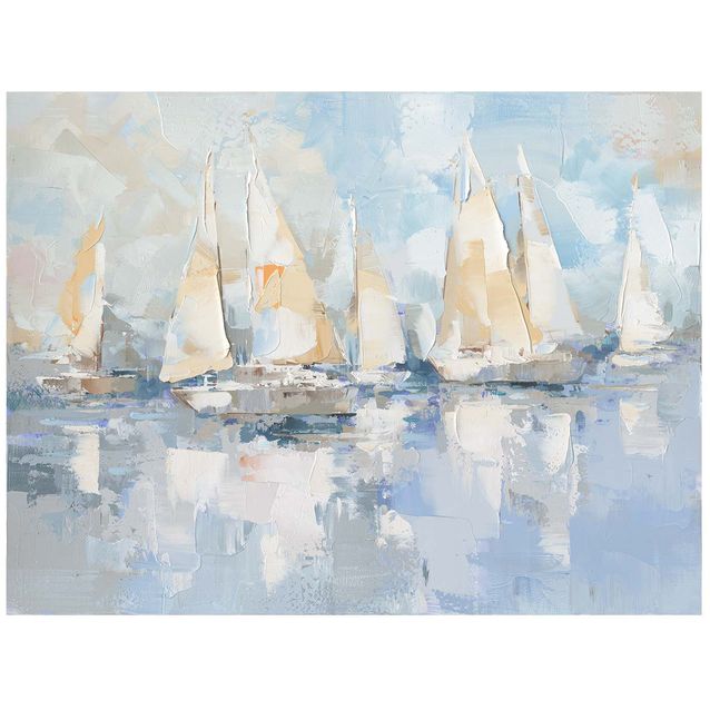 Oil painting 120x90cm, sailboats at sea