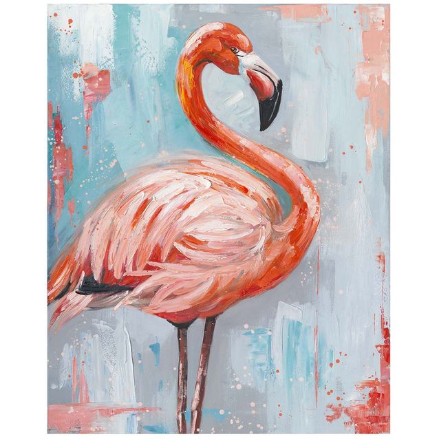 Oil painting 80x100cm, flamingo