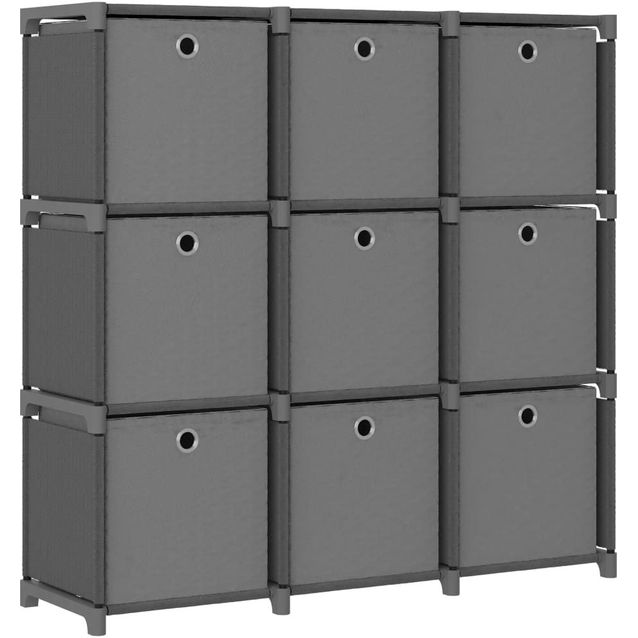 9 kuution esittelyhylly + laatikot harmaa 103x30x107,5cm_1