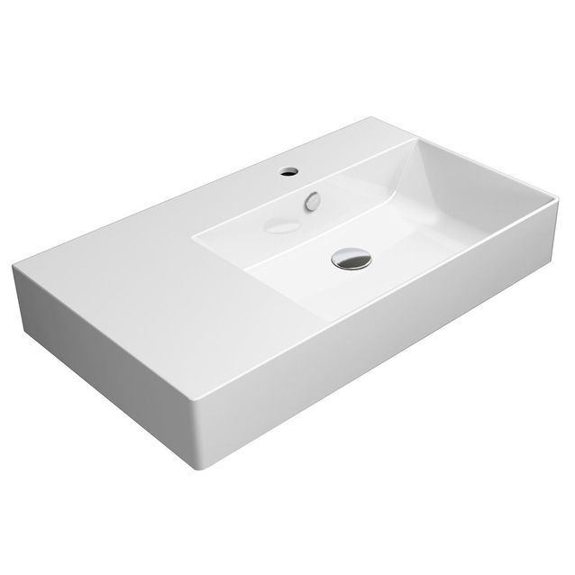 Pesuallas Interia Kube X 800x470 mm, vasen, valkoinen