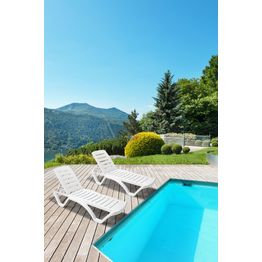Aurinkotuoli Linento Garden Modern Chaise Lounge muovi valkoinen