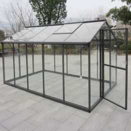 Kasvihuone AB Polar Elegant 5,7m², turvalasit, harmaa alumiinirunko