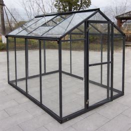 Kasvihuone AB Polar Elegant 4,3m², turvalasit, harmaa alumiinirunko