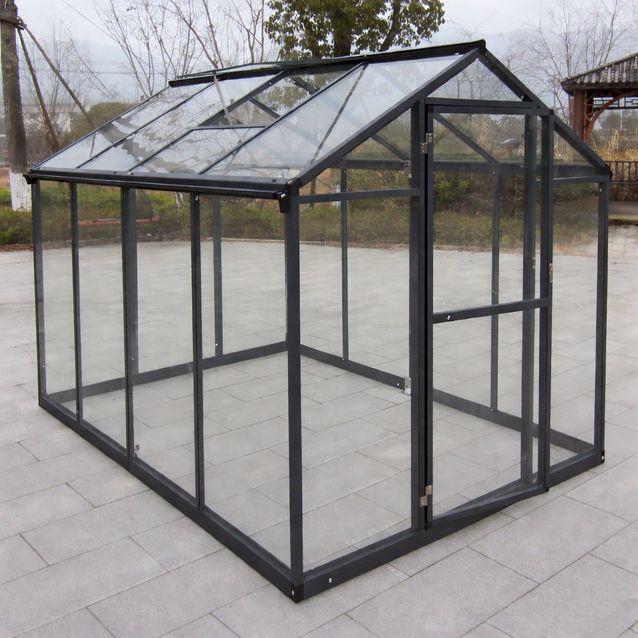 Kasvihuone AB Polar Elegant 4,3m², turvalasit, harmaa alumiinirunko