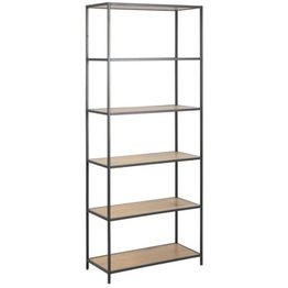 Hylly Home4You SEAFORD 77x35xK185 cm, villi tammi, ruskea
