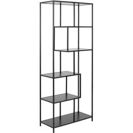 Kirjahylly Home4You SEAFORD 77x35xK185 cm, musta