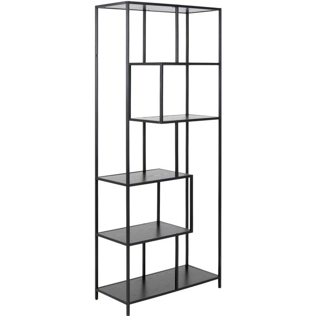 Bookcase SEAFORD 77x35xH185cm, black