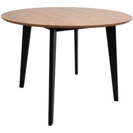 Ruokapöytä Home4You ROXBY Ø105xK76 cm, tammi/musta, ruskea