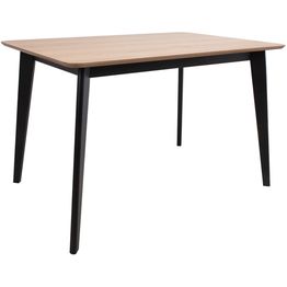 Ruokapöytä Home4You ROXBY 120x80xK76 cm, tammi/musta, ruskea