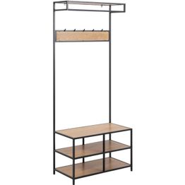 Vaateteline Home4You SEAFORD 77x40xK185 cm, villitammi, ruskea