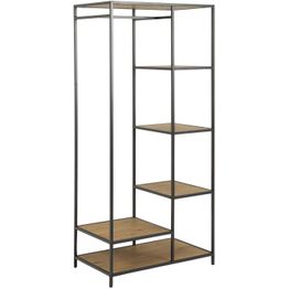 Vaateteline Home4You SEAFORD 77x45xK165 cm, villitammi, ruskea