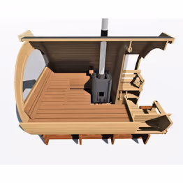 Tynnyrisauna Alex Delux ARCTIC FINLAND HOUSE Ø 2,3x3 m sis. kiuas ja hormi