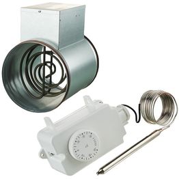 Kanavalämmitin Airsec 200 mm / 1200 W + termostaatti