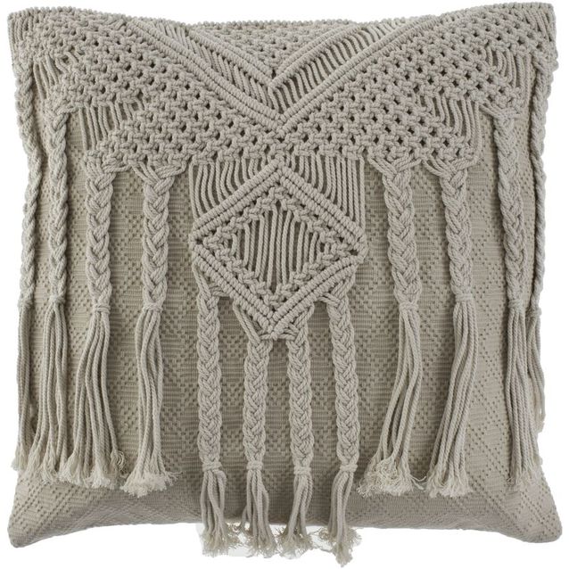 Koristetyyny AmandaB Collection Macramee Ubud, 45x45cm, vaalea