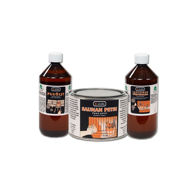 Saunan värjäyspaketti savusaunan musta 10-24 m²